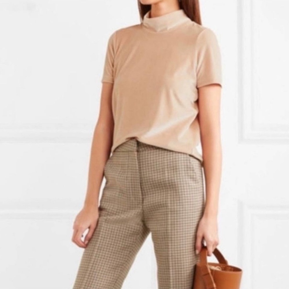 Madewell Velvet Mockneck Tee Blush Beige Fall Winter Neutral Minimal Holiday
